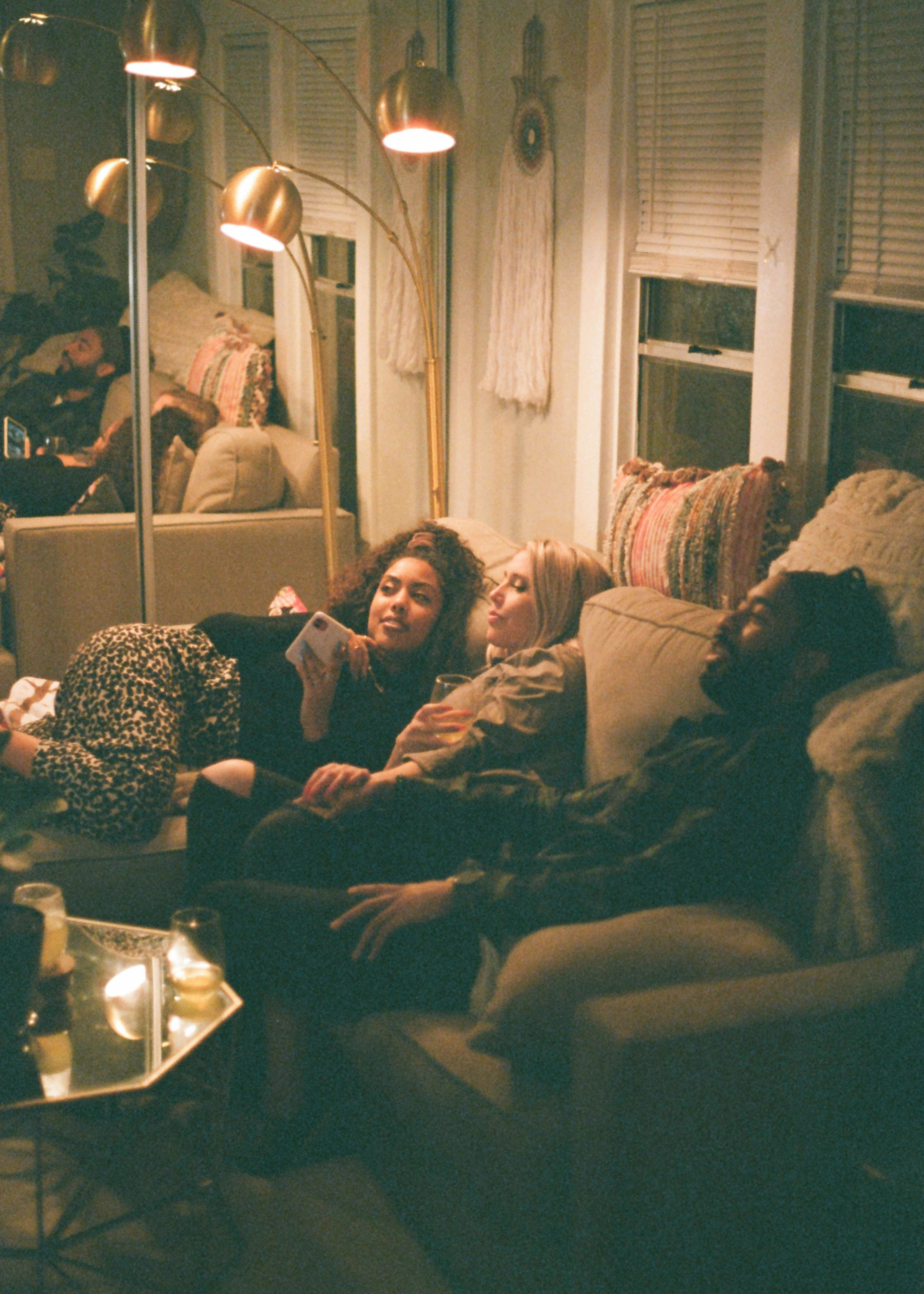 Friends at home together